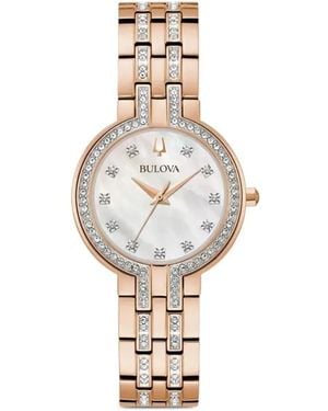 Bulova Crystal-Embellished 30Mm Watch - Metallic