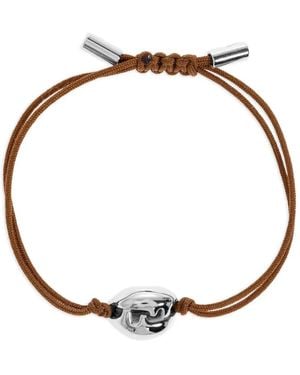 Fendi Shell-Detail Cord Bracelet - White