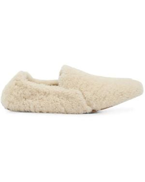 Le Monde Beryl Orlando Shearling Ballet Flats - White