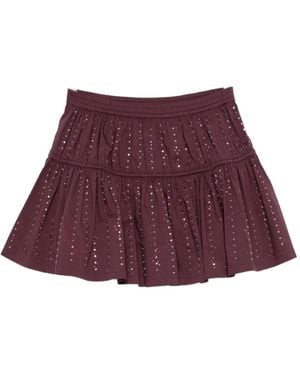 Maje Sequin-Embellished Ruffled Mini Skirt - Purple