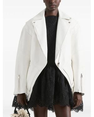 Givenchy Veste De Moto En Cuir - Blanc