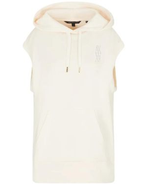 ARMANI EXCHANGE Logo-Detail Sleeveless Hoodie - White