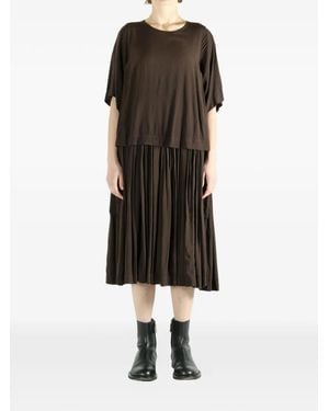 Casey Casey Pleated Midi Dress - Brown