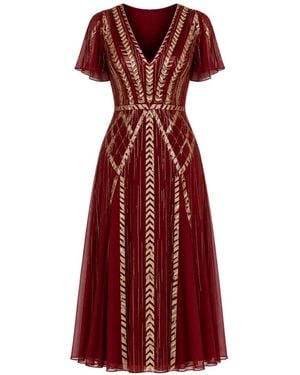 Temperley London Viola Midi Dress - Red