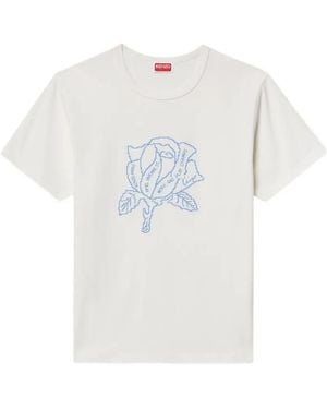 KENZO Work And Play Embroidered T-Shirt - White
