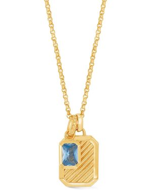 Dower & Hall Octagon-Topaz Pendant Necklace - Metallic