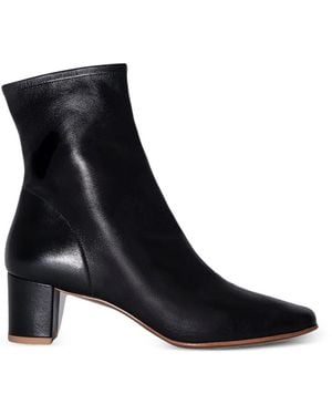 BY FAR Sofia Square-Toe Block-Heel Boots - Black