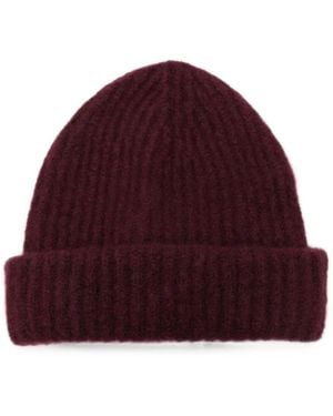 Roberto Collina Ribbed-Knit Beanie Hat - Red