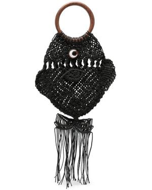 Anya Hindmarch Bolso De Mano De Macramé Con Diseño De Pez - Negro