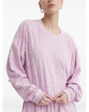 Billabong Loosen Up Floral-Embossed Sweater - Pink