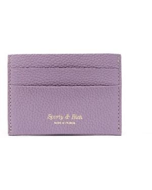 Sporty & Rich Logo-Stamp Leather Cardholder - Purple