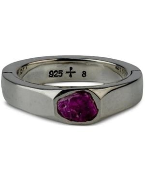 Parts Of 4 Ring Aus Sterlingsilber Mit Rubiin - Grau