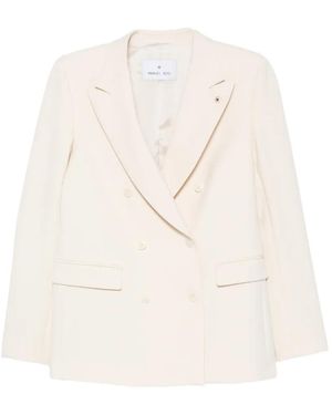 Manuel Ritz Double-Breasted Buttoned Blazer - White