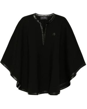 Karl Lagerfeld Logo-Embossed Cape - Black