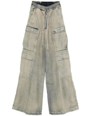 Rick Owens Cargo-Pocket Drawstring Jeans - White