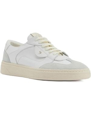Giuseppe Zanotti Gz94 Leather Suede Low-Top Trainers - White