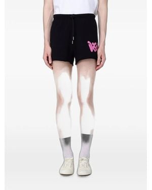 DISCLAIMER Logo-Print Track Shorts - Black