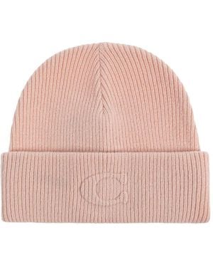 COACH Embossed-Logo Beanie Hat - Pink