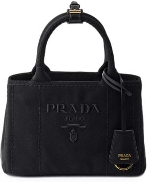 Prada Jardinière Cotton Canvas Mini-Bag - Black