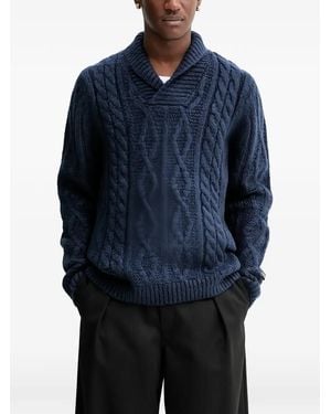 Levi's Pull Torsadé À Col Châle - Blue