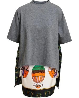 Essentiel Antwerp Graphic-Print Panelled T-Shirt - Grey