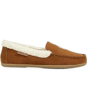 Polo Ralph Lauren Shearling-Trim Whipstitch Loafers - Brown