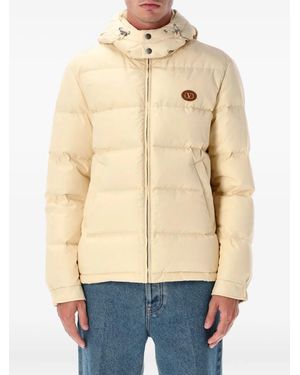 Valentino Garavani Logo-Patch Padded Jacket - Natural
