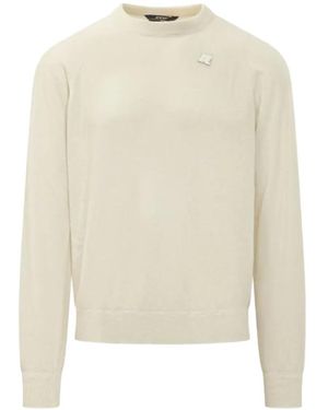K-Way Fragan Logo-Patch Raglan-Sleeve Sweater - White