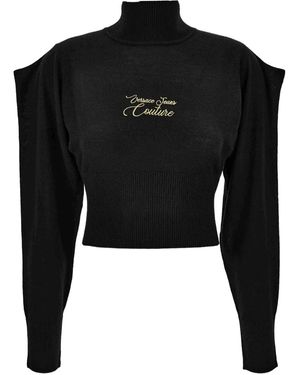 Versace Jeans Couture Pull À Manches Bouffantes - Noir