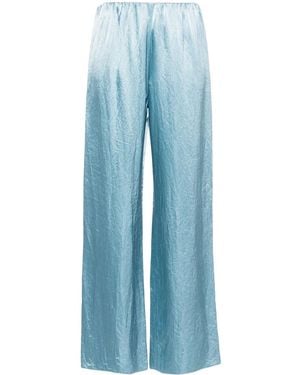 Nanushka Straight-Leg Satin Trousers - Blue