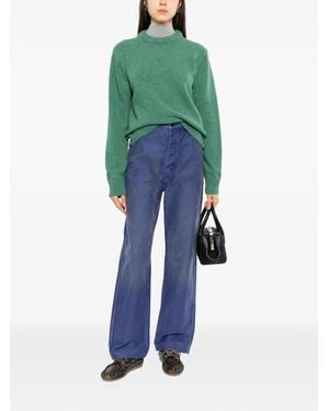 AURALEE Faded-Wash Wide-Leg Jeans - Blue