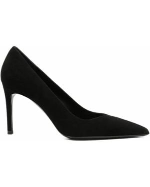Sergio Levantesi Divina Pointed-Toe Suede Court Shoes - Black