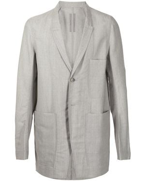 Rick Owens Single-breasted Wool Blazer - Grey