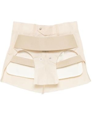 Rick Owens Skirt With Layered Straps And Temple Cutout - Natural