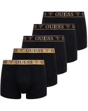Guess Logo-Waistband Boxers (Set Of Five) - Black