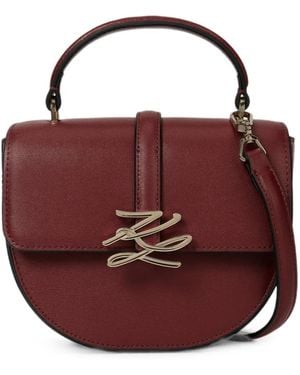 KARL LAGERFELD K/Autograph Drop Cross Body Top-Handle Bag - Red