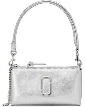 Marc Jacobs Mini The Metallic Pochette Umhängetasche - Grau