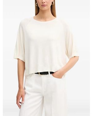 ViCOLO Camiseta De Punto Fino De Manga Raglán - Blanco