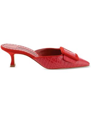 Manolo Blahnik Mules Maysale 50Mm - Rosso
