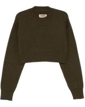 Uma Wang Ribbed cropped sweater - Verde
