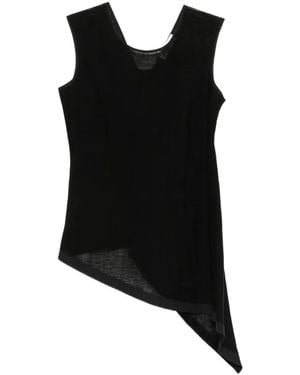 Gentry Portofino Sleeveless Asymmetric Top - Black