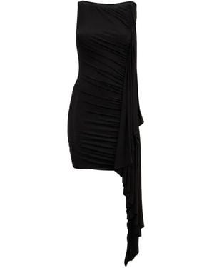 Alexander Wang Asymmetric Ruched Mini Dress - Black