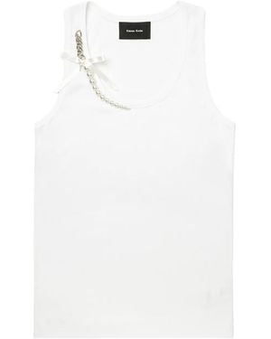 Simone Rocha Pearl-Chain-Embellished Tank Top - White