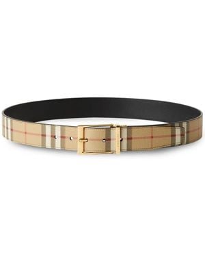 Burberry Cintura Con Fibbia Reversibile - Nero