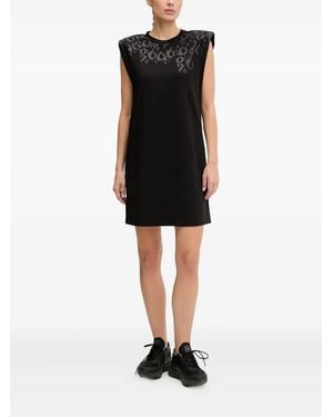EA7 Minikleid Mit Leoparden-Print - Schwarz