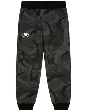 Aape By A Bathing Ape Moonface Camouflage-Print Logo-Patch Track Pants - Black