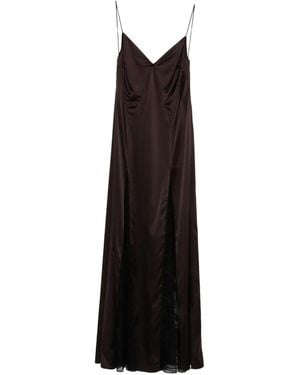 STAUD Trinity Lace-Insert Maxi Dress - Brown
