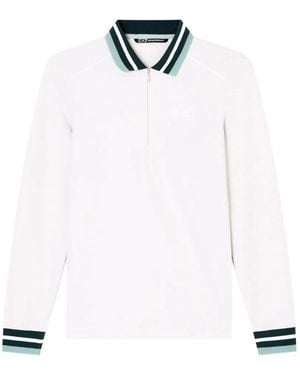 EA7 Polo Golf Pro Con Bordo A Righe - Bianco