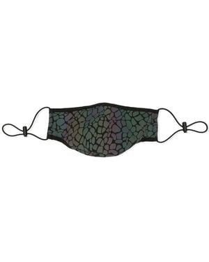 Mostly Heard Rarely Seen Crocodile Print Face Mask - Black