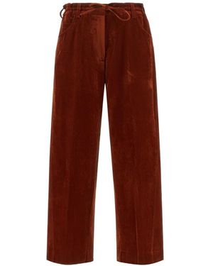 Nude Pantalon En Velours À Lien De Resserrage - Red
